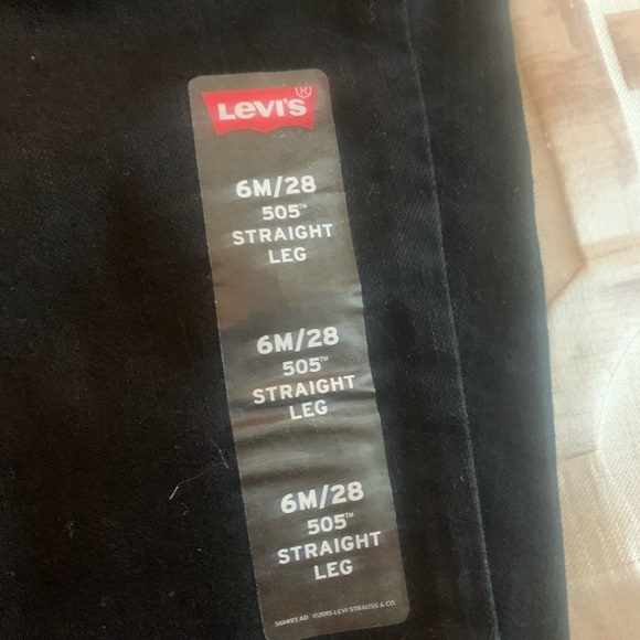 Levi's 505 Relaxed Straight Leg Mid Rise Denim Jeans NWT Onyx black 6 - Picture 7 of 7